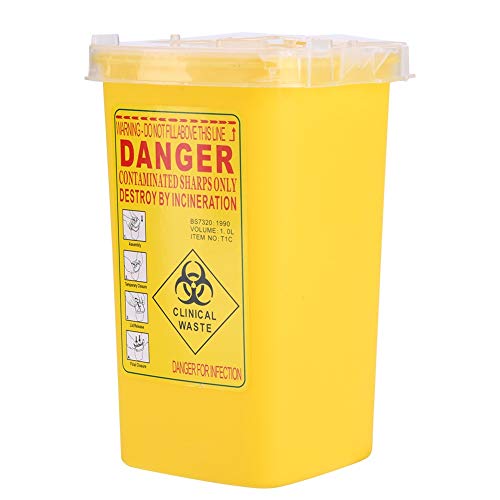 Kanülenabwurfbehälter, Kunststoff Nadel Container, Entsorgung 1L Größe Sharps Container, Yellow