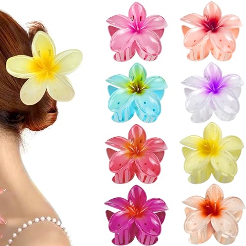 YeahBoom 8 Stück Blumen Haarspangen,Haarspangen Damen,Haarklammern für Frauen,Blumen-Haarspangen Haarkrallen Haarschmuck,Dekorative Haarschmuck,Haarspiralen Clip,Rutschfeste Kunststoff Haarspangen