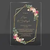 Bl4ckPrint Einladungskarten aus Acrylglas personalisierbar - Plexiglasscheiben für Hochzeitseinladung - Hochzeit Requisiten - klares Acrylglas/Plexiglas mit Aufdruck