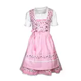 MS-Trachten Kinder Dirndl Trachtenkleid Mädchendirndl Mimi 3 teilig (140, Rosa)