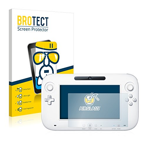 BROTECT Schutzglas für Nintendo Wii U GamePad (Controller) Schutzfolie Panzer Folie Glas [Extrem Kratzfest 9H, Anti-Fingerprint, Ultra-Transparent]