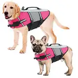 ALAGIRLS Hund Schwimmweste, Hohe Auftrieb Haustier Sicherheit Badeanzug Welpe Floatation Schwimmweste, Hund Preserver Lifesaver mit Rettungsgriff für Schwimmen Boating Strand ALADLJ002-XIN-Pink S