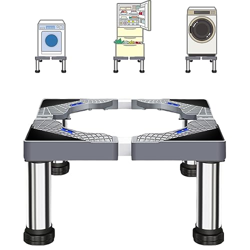 Waschmaschinen Untergestell Waschmaschinenständer Waschmaschinensockel Podest für Kühlschrank, Trockner und Gefrierschrank Bärenlast 150kg, Verstellbare Breite Höhe(40-60cm,19-22cm)