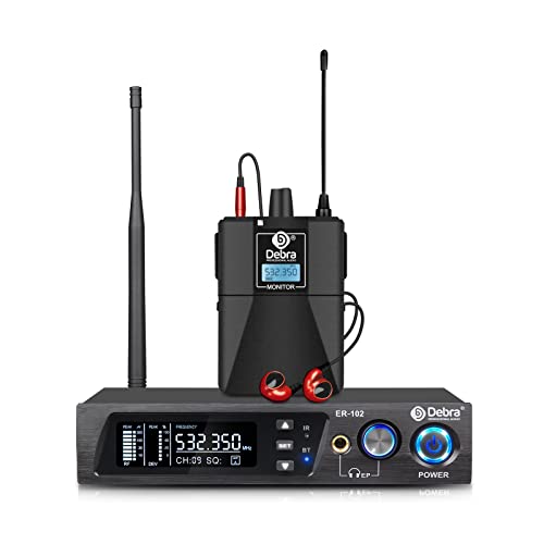 D Debra Audio PRO ER-102 UHF Single Channel Wireless In-Ear-Monitorsystem mit Sender und Empfänger für Bühne, Aufnahmestudio, Musiker, Monitoring (1 Bodypack with Transmitter)