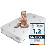 Kindermatratze 60x120cm mit Dicke 10 cm | OEKO-TEX® und CertiPUR™ | Matratze 60x120 Baby für Kinderbett oder Neugeborene | abnehmbarer, waschbarer Bezug aus Aloe Vera | Reisebett matratze 60x120