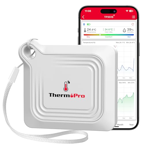 ThermoPro Hygrometer Thermometer Bluetooth 80M Luftfeuchtigkeitsmessgerät Raumthermometer Innen mit APP Datenexport & Speichern Thermo-hygrometer Digital für Innenraum Büro Weinkeller Gewächshaus