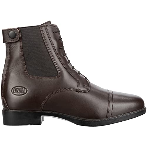 Lazura - Jodhpur Reitstiefelette Classic BZ Lace | Stiefeletten Damen & Herren | Chelsea Boots aus Leder in Schwarz | Ankle Boots mit Reißverschluss & Elastikeinsatz | Reitschuhe in Größe 40