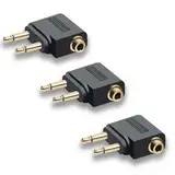 IZyufan 3 Stück Flugzeug Adapter, Airline Adapter Flugzeugadapter 3,5 mm Stereo Buchse Audio für Kopfhörer für alle Airlines