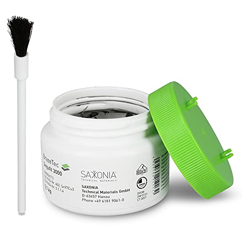 Flussmittel Lötpaste Degufit 3000 Weichlötpaste 100g mit Bürste für die Trinkwasserinstallation mit Kupferrohren | Flussmittelpaste Lötflussmittel Fittingslötpaste Solder Paste Lötfitting Löten DVGW