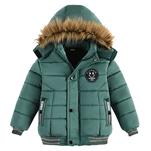 Fulidngzg Winterjacke Jungen Mädchen Kleinkind Gefüttert Winterjacke Wintermantel Kapuzenjacke Warm Übergangsjacke Kinderjacken Fleece Lang Steppjacke Dicke Reißverschluss Softshelljacke Schneejacke