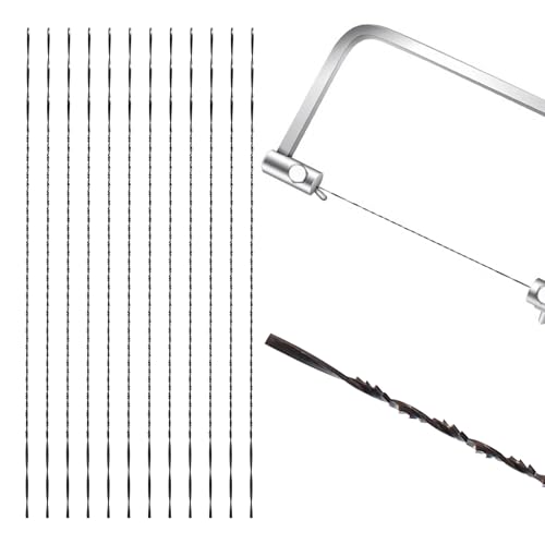 VooGenzek 12 Stücke 3# Dekupiersägeblätter mit Spiralzähnen, Rundsägeblätter, Spiral Scroll Sägeblätter, für Metall Schneiden Sägen Schnitzen (3#)