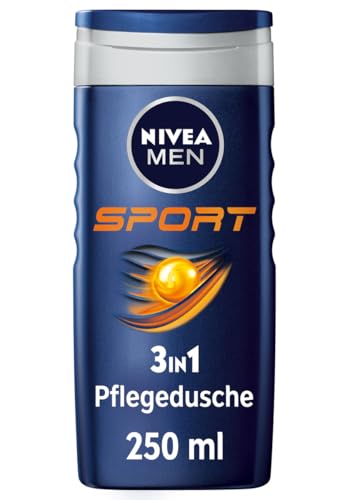 NIVEA MEN Sport Duschgel (250 ml), pH-hautneutrale Pflegedusche mit vitalisierendem Duft, Männer Duschgel mit Mineralien für Körper, Gesicht und Haar