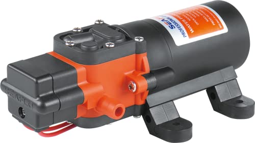 LIGHTEU®, Seaflo DC 12V 4,3 l/min 2,4 bar 21S Selbstansaugende Membranpumpe für Wasser bei Bedarf für Wohnmobil, Yacht, Garten, Camper