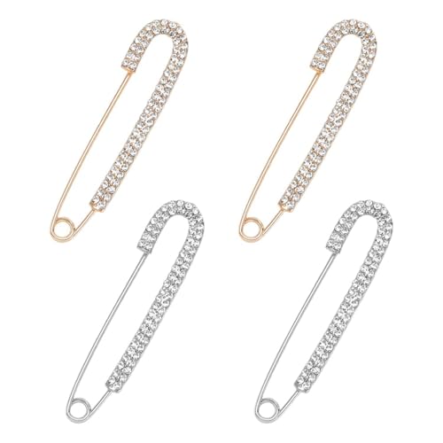 4 Stück Große, Mit Diamanten Besetzte Broschen, Elee Broschen, Kleidungsdekorationsbroschen, Kleidungsbefestigungsbroschen, Damenaccessoires