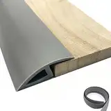 Bodenübergangsleiste, Teppich-Übergangsstreifen, Bodenschwellenstreifen, PVC, 2/5 4/5 Boden-Übergangsstreifen, Holz-zu-Fliesenkanten-Zierstreifen, selbstklebender Abdeckstreifen for Türen(G,H12mm)