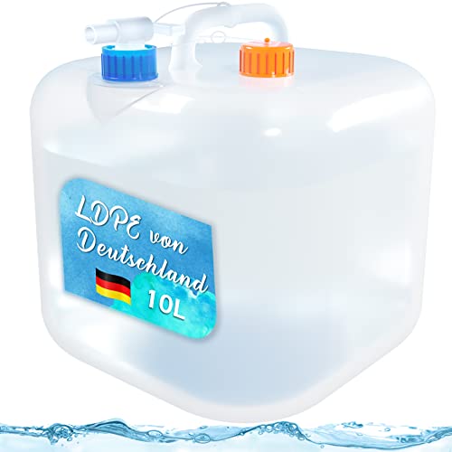 Reinalin Wasserkanister Faltbar 10L - Wassertank mit Hahn Camping Trinkwasserkanister 100% Dicht - Lebensmittelecht Kanister Wasser