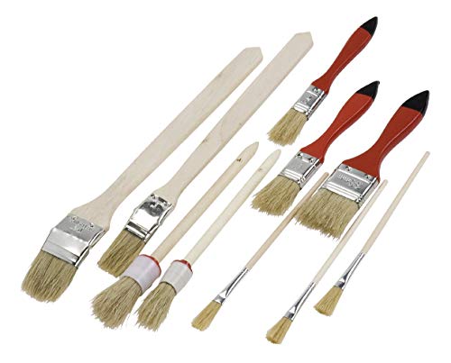 kwb 10-teiliges Pinsel-Set für Malerarbeiten - Lackier-Pinsel, Lasur-Pinsel - Für Holz, Metall, Stein und mehr