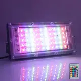MODOAO Flutlichter für den Außenbereich, RGB-Farbwechsel, Landschaftsbeleuchtung mit Fernbedienung, 50 W, 4800 lm, LED-Außenlicht, IP66 wasserdicht, für Hof, Garten, Garage, Rasen, Hof