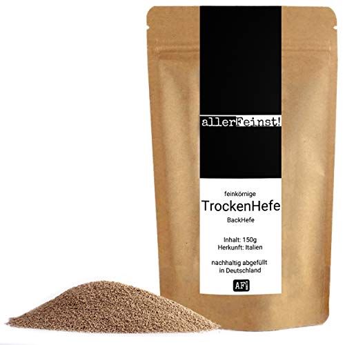 allerFeinst! - Hefe - feinkörnige Premium Trockenhefe Backhefe Germ Yeast für z.B. Ciabatta, Pizzateig, Kuchen, Gebäck, uvm (150g)