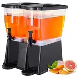 VEVOR Getränkespender, 11 L x 2 Getränkespender für Partys, Saftspender aus Kunststoff mit Standhahndeckel, Eistee-Limonadensaft-Wasserspender, für Restaurants, Hotels, Partys