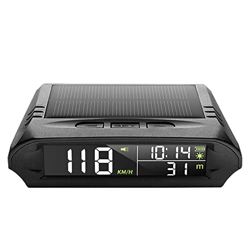 Aumotop Auto Wireless HUD Headup Display Solar GPS Digital Tachometer mit LCD-Bildschirm Überdrehzahlalarm KMH/MPH Zeit/Höhe/Temperatur/Geschwindigkeitsanzeige