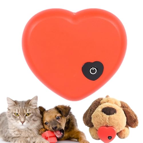 Aizuoni Heartbeat-Ersatz Für Herzschlag Kuscheltier, Entspannender Herzschlag-Ersatzschnuller, Realistisch, Tragbares Hunde-Herzschlagspielzeug, Beruhigendes Welpenspielzeug, Langlebiges