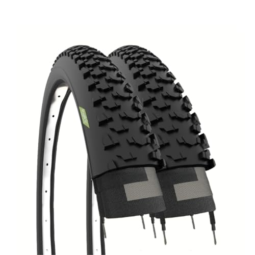 Ecovelò Unisex – Erwachsene 2 MTB Reifen 24 x 1.95 (50-507), Schwarz, Einheitsgröße