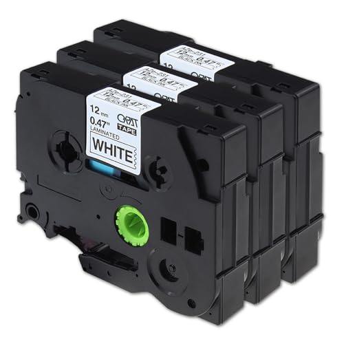 3x Kompatibel für Brother TZe-231 TZe231 TZ-231 TZe 12mm 0.47 Schwarz auf Weiß Schriftbänder für Brother P-touch PT-H100R PT-D400 H105 E100 PT-1000 PT-H110 H101 H107B D210 H100LB D410 E110VP H200