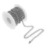 Housoutil 1 Rolle O-Charakterkette Nächtige Kette Ketten Halskette Extender -Kette Erweiterungen Herstellung Kette verlängern Schmuckkette Panzerkette DIY-Kette dicke Kette Aluminium Silber