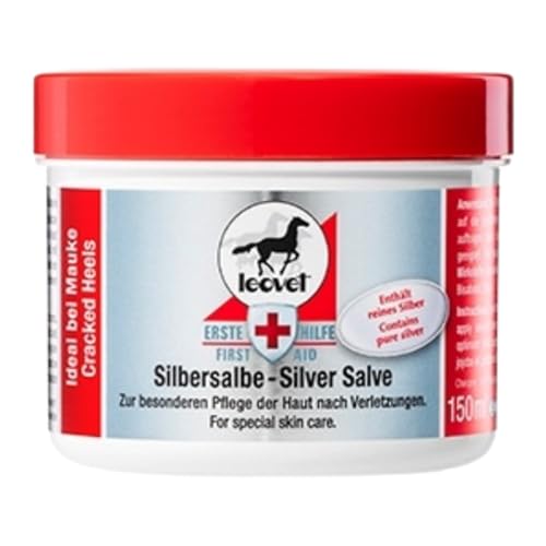 RL24 – leovet Silbersalbe – Pferdesalbe mit Silber, Panthenol & Zink – antiseptischer Pferdebalsam – Salbe mit hochwertigen Pflanzenölen – Haut- & Hufpflege – Wundsalbe ideal bei Mauke – 1 x 150 ml