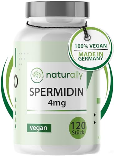naturally Spermidin Kapseln hochdosiert [120 Stück] – 4 mg pro Kapsel aus Weizenkeimen, Spermidin Pulver, vegan, ohne Zusätze