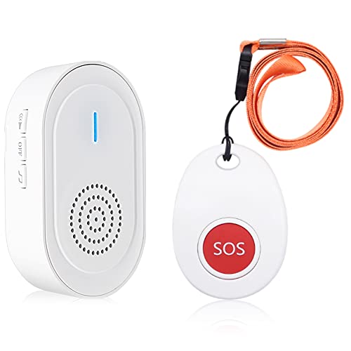 ChunHee Portables Notrufknopf für Senioren / Senioren Notruf / Hausnotruf Intern Empfänger Wiederaufladbar SOS Alarm für Geduldig Älterer Mann