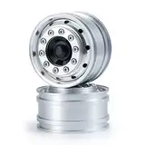 ZHRCFUN 2 Stück Aluminium Vorne Beadlock Radnaben RC Felgen für 1/14 Tami-ya Trailer Zugmaschine Fracht LKW Upgrade-Teile,D