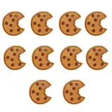 Cookie Aufnäher,Aufnäher zum Aufbügeln 30 Cookies Kekse Bestickter Stoffaufkleber Dekorativer Keksaufnäher Patch Gesticktes Etikett Gebügeltes Gesticktes Abzeichen (10pcs)