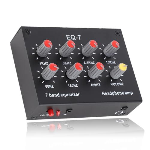 7-Band-Sound-Equalizer, 7-Band-Auto-Sound-Equalizer mit 3,5-mm-Eingang, Unterstützt 4-poligen Stecker, 12-dB-Hochbasseinstellung, Zweikanaliger Digitaler Equalizer