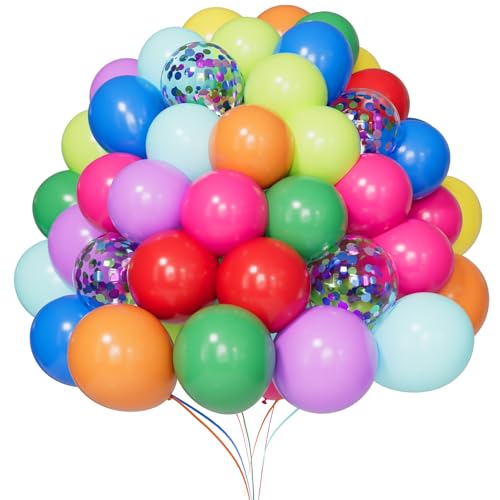 110 Stück Luftballons Bunt, 10 Farben Latex Ballons 12 Zoll Matte Bunte Luftballons, Helium Luftballons, Luftballons Geburtstag, Regenbogen Ballons für Geburtstagsdeko, Party, Hochzeit, Baby Shower