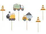 Set 6 Kuchenstecker Baustelle Cake Topper Fahrzeuge Betonmixer Lastwagen Kran Kuchendeko Kindergeburtstag Geburtstag Kinder Erwachsene