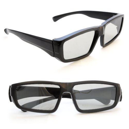 Ganzoo 2er Set 3D-Brille für Passive 3D TVs (Nicht FÜR AKTIVE GERÄTE GEEIGNET), PC-Spiele oder Kino RealD, Passivbrille (zirkular polarisiert) Farbe: schwarz - Marke