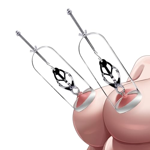 Nippelklemme für Frauen BDSM Edelstahl Nippelklemmen Brustwarzenklemmen Set drehbare Dehnung Nipple Clamps Extreme Spielzeug Hart Stark Nippel Klemmen Brustwarzen SM Folter Werkzeuge Toys Männer Frau