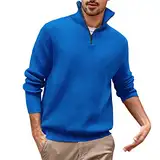 SRZYMJ Langarm Poloshirt Für Herren Baumwolle • Herren Langarmshirt Mit Stickerei • Angenehmes Regular Fit Longsleeve T-Shirt Langarm Herren Polo Shirts Männer Blau Hemd Langarm XL