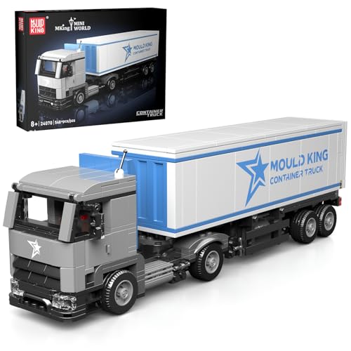 Mould King 24070 Bausteine Container LKW Spielzeug Klemmbausteine LKW Modellbausatz Truck Klemmbausteine Modellbaustaz Geschenke für 8+ Kinder und Erwachsene (548 Teile)