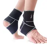 Teylam Sprunggelenkbandage, Einstellbares bandage fußgelenk, Flexible Knöchelbandage, Ultra Dünn Fußbandage, Laufen Fussball, Rechte und Linke Fußgelenk (Grau-2pcs)