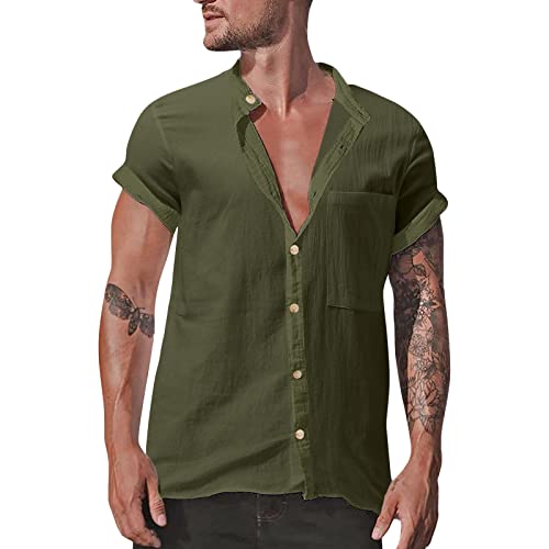 Herren Luxus - Casual Shirt männer Hemden Kurzarm Hemden männer 3XL groß hawaiihemd Herren Kurzarm Fasching Army Hemden Herren herrenhemden Kurzarm 5XL