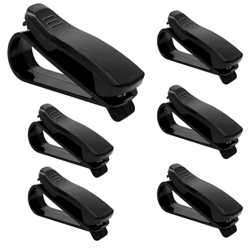 FL HUA 6 Stück Brillenhalter für Auto, Sonnenbrillenhalter Auto Schwarz, Sonnenbrillen Clip für Auto Brillenhalter KFZ für Gläser, Karten, Rechnungen