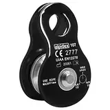 ALPIDEX Seilrolle Umlenkrolle 20 kN - Mobile Pulley Flaschenzug - für Seile bis 11 mm Durchmesser - EN12278, Farbe: Black