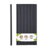BIOZOYG Jumbo Papier Trinkhalme 23cm Strohhalm 8mm Ø I Trinkhalm biologisch abbaubar I schwarze Strohhalme umweltfreundlich I Party Trinkhalme für Smoothies I Papierstrohhalme 600 Stück