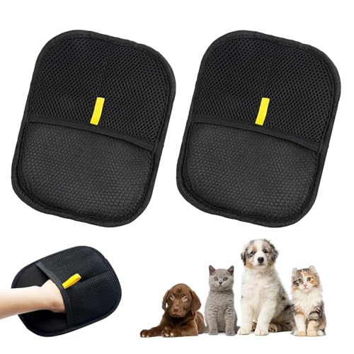 LIDEYE 2 Stück Fellmagnet Handschuhe, Wiederverwendbare Pet Hair Remover Glove Für die Pflege und Entfernung Unerwünsch für Glattes und Gesundes Fell, Für Kleidung, Möbel und Sofa