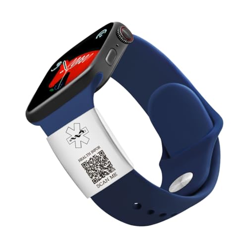 Zircobic Anpassbarer QR-Code Medizin-Notfall-Tag, Lasergraviert, wasserdicht abnehmbarer Armband-Tag, geeignet für Senioren und Sportler, Personalisierte Gesundheitsinformationen