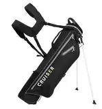 CRUISER GOLF (CR-Lite) Superleichte Golftasche mit Ständer (1,5 kg) Gepolsterter Doppelschultergurt (Schwarz Grau Neu)