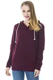 Smallshow Stillanzug Mutterschaft Fleece Stillpullover Stilloberteil Umstandsmode Hoodie Sweatshirt zum Stillen Wine M